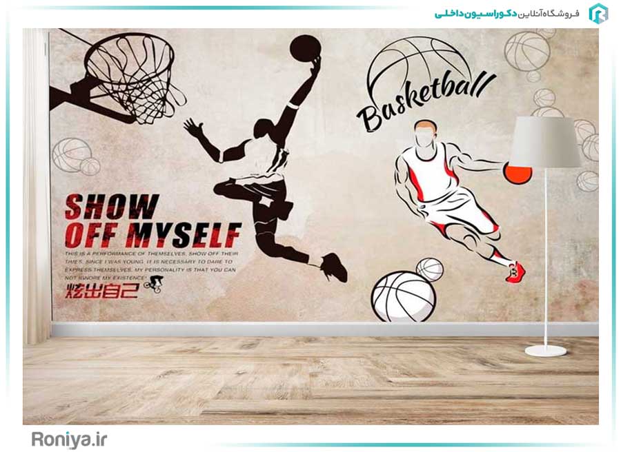 پوستر دیواری ورزشی بسکتبال کد 3DF-042 