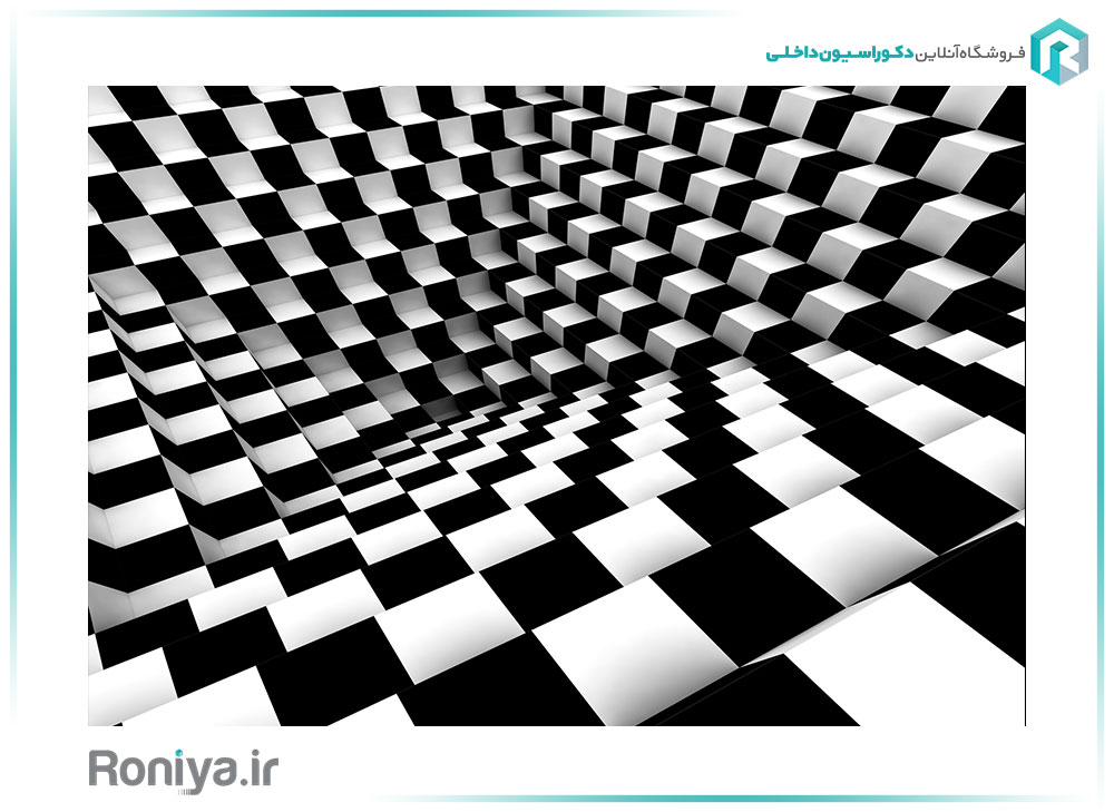 پوستر دیواری سه بعدی شطرنجی کد 3D-046