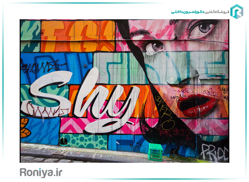 پوستر دیواری سه بعدی گرافیتی SHY کد FS-002
