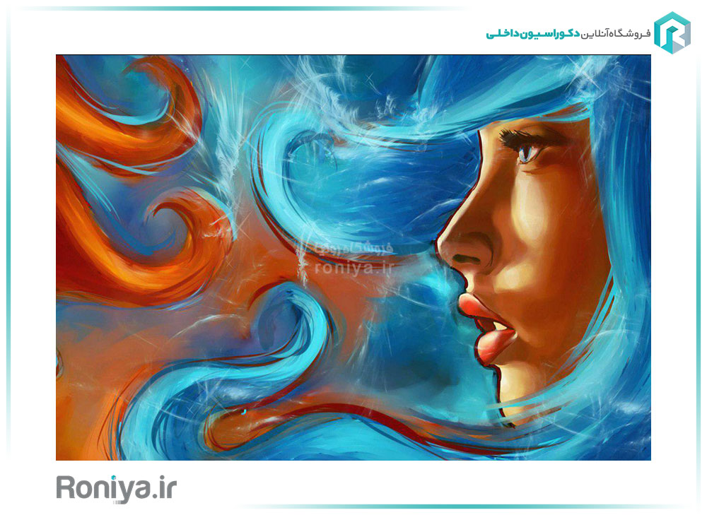 پوستر دیواری دختر مو آبی کد FS-107