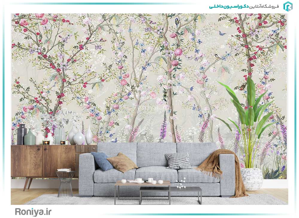 پوستر دیواری طرح درخت گل کد 3DF-179