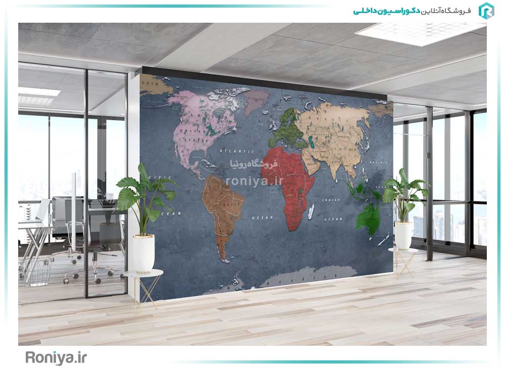 پوستر دیواری نقشه جهان