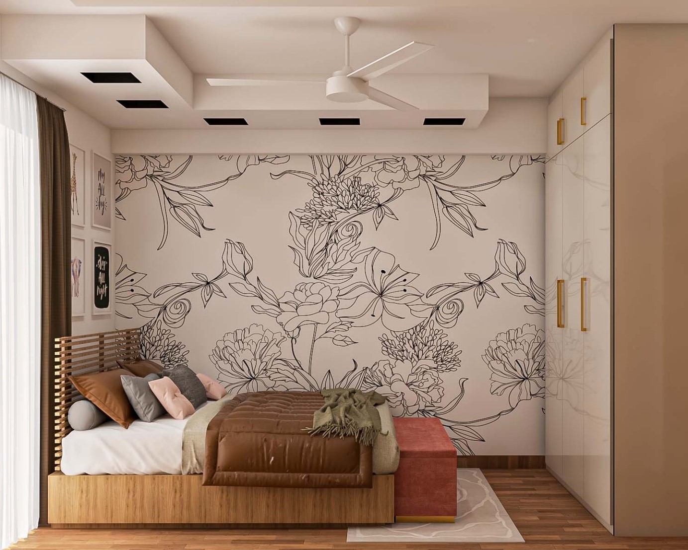  کاغذ دیواری ساده و گلدار برای اتاق خواب و دیوار کانونی