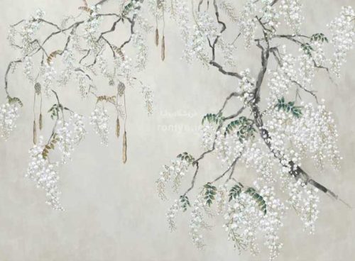پوستر دیواری شکوفه های سفید 3DF-575 4 پوستر دیواری شکوفه های سفید 3DF-575