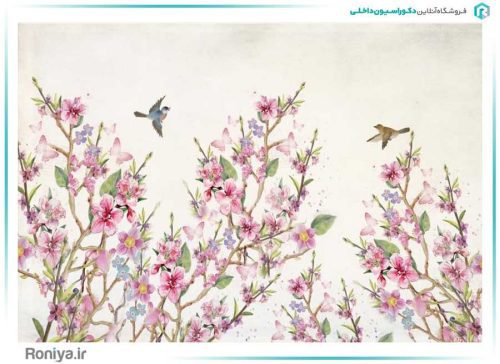 پوستر دیواری گل های صورتی کد 3DF-141 3 پوستر دیواری گل های صورتی کد 3DF-141