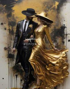 پوستر دیواری لوکس طلایی و مشکی کد Z16 4 پوستر دیواری لوکس طلایی و مشکی کد Z16