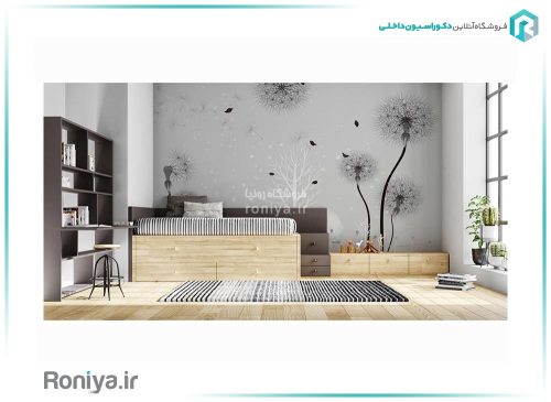 پوستر دیواری قاصدک سفید مشکی DA-100 4 پوستر دیواری قاصدک سفید مشکی DA-100