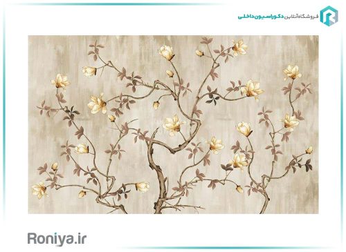 پوستر گل با زمینه پتینه کرم 3DF-579 3 پوستر گل با زمینه پتینه کرم 3DF-579