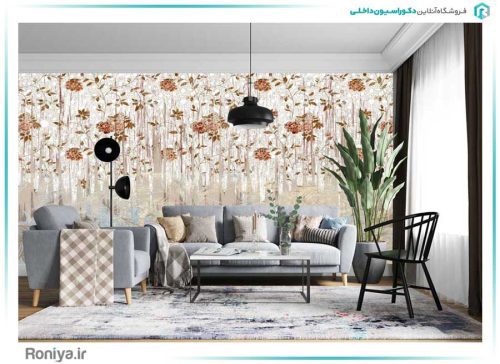 پوستر دیواری سه بعد طرح گل و برگ کد AB-039 2 پوستر دیواری سه بعد طرح گل و برگ کد AB-039