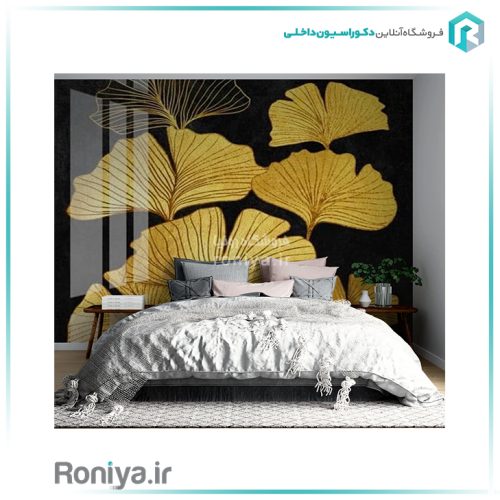 پوستردیواری مدرن زرد و مشکیLX-78 2 پوستر دیواری اتاق خواب