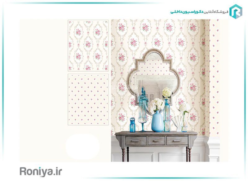 کاغذ دیواری گل ریز اتاق خواب کد 12044