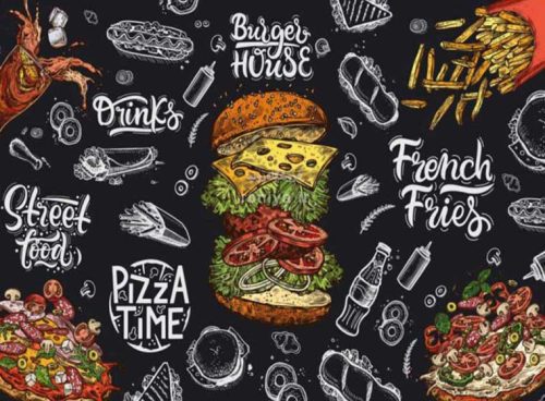 پوستر دیواری فست فود DP-2955 4 پوستر دیواری فست فود DP-2955