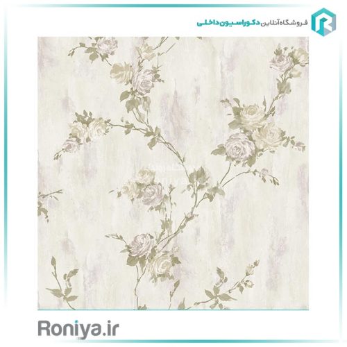 کاغذ دیواری طرح گل رز رنگ روشن کد 22037