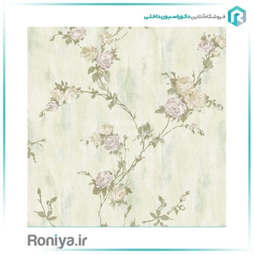 کاغذ دیواری طرح گل رز رنگ روشن کد 22037