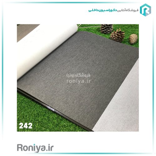 کاغذ دیواری بافتدار خاکستری تیرهCode-222 2 کاغذ دیواری بافتدار خاکستری تیره