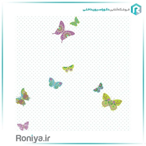 کاغذ دیواری بچه گانه پروانه کد 24055 3 کاغذ دیواری بچه گانه پروانه