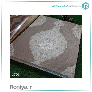 کاغذ دیواری ارزان طرح ترمه قهوه ای طوسی