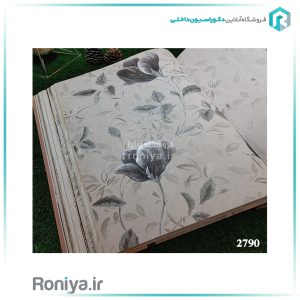 کاغذ دیواری ارزان گلدار سیاه و سفید
