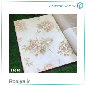 کاغذ دیواری گل رز برجسته لوکس کد 33030