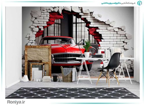 پوستر دیواری سه بعدی ماشین کد CN-057 3 پوستر دیواری سه بعدی ماشین کد CN-057