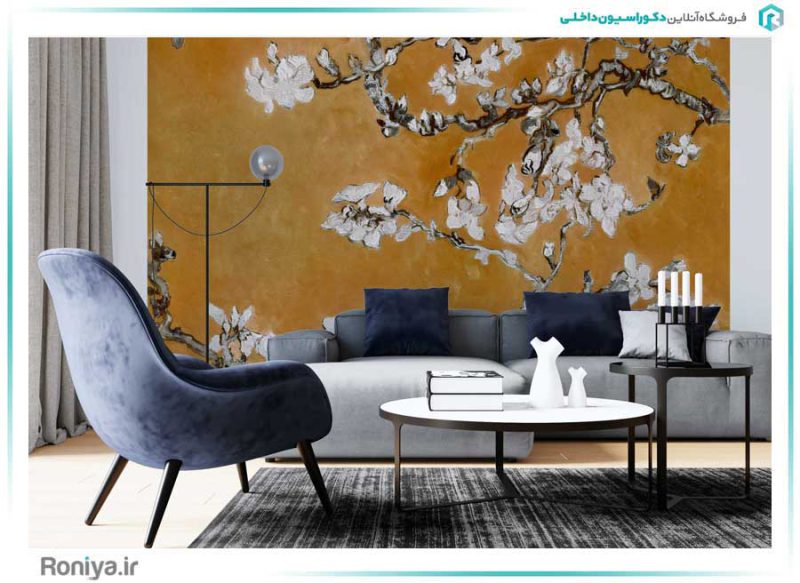 پوستر دیواری گل آبرنگی کد 3DF-178