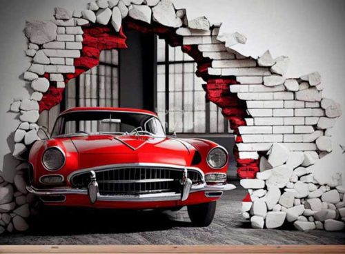 پوستر دیواری سه بعدی ماشین کد CN-057 4 پوستر دیواری سه بعدی ماشین کد CN-057