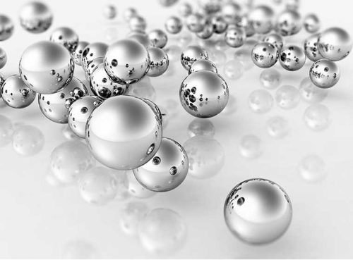 پوستر دیواری سه بعدی گوی های نقره ای کد 3D-002 2 پوستر دیواری سه بعدی گوی های نقره ای کد 3D-002