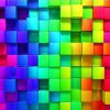 پوستر دیواری سه بعدی رنگین کمان مکعب ها کد 3D-049
