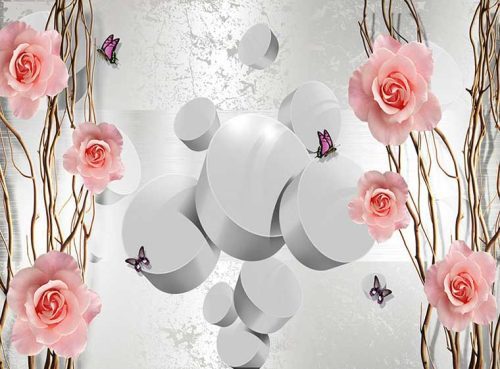 پوستر سه بعدی رز صورتی کد 3DF-097 2 پوستر سه بعدی رز صورتی کد 3DF-097