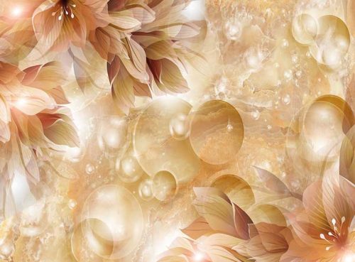 پوستر دیواری گل سه بعدی حباب مرمری کد 3DF-116 2 پوستر دیواری گل سه بعدی حباب مرمری کد 3DF-116