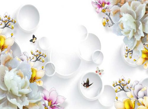 پوستر دیواری سه بعدی گل نیلوفر سفید کد 3DF-135 2 پوستر دیواری سه بعدی گل نیلوفر سفید کد 3DF-135