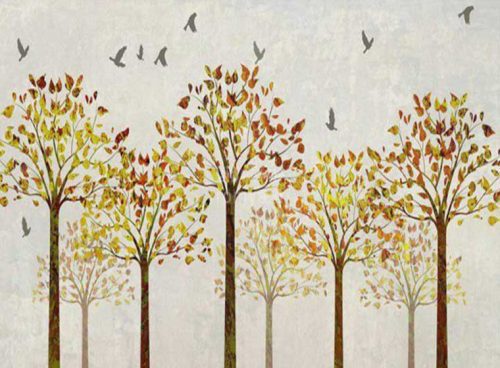 پوستر دیواری سه بعدی درختان پاییزی کد 3DF-150 2 پوستر دیواری سه بعدی درختان پاییزی کد 3DF-150