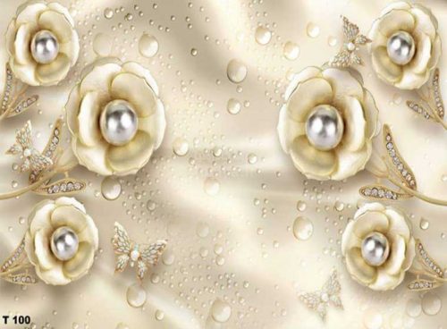 پوستر دیواری سه بعدی گل مروارید طلایی کد 3DF-168 2 پوستر دیواری سه بعدی گل مروارید طلایی کد 3DF-168