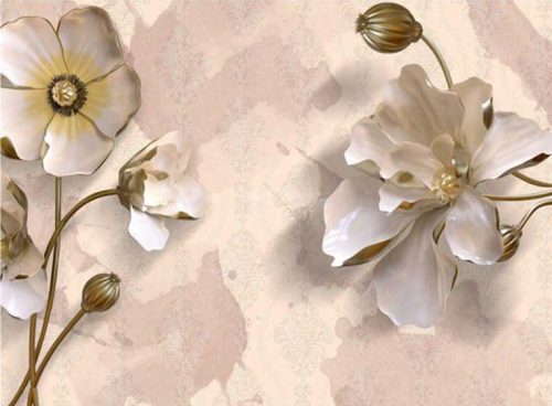 پوستر دیواری سه بعدی گل طرح صدف کد 3DF-180 2 پوستر دیواری سه بعدی گل طرح صدف کد 3DF-180