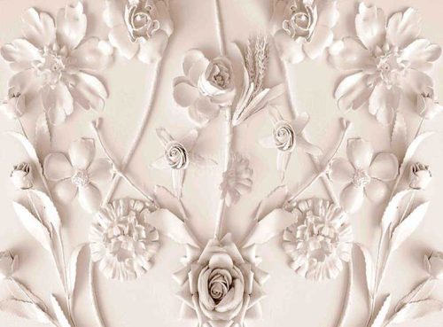 پوستر دیواری طرح گچبری گل رز کد 3DF-192 2 پوستر دیواری طرح گچبری گل رز کد 3DF-192