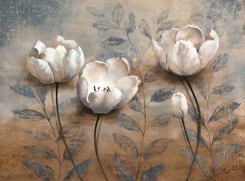 پوستر دیواری شقایق سفید کد 3DF-213