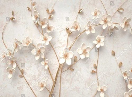 پوستر دیواری طرح شکوفه صورتی کد 3DF-228 2 پوستر دیواری طرح شکوفه صورتی کد 3DF-228