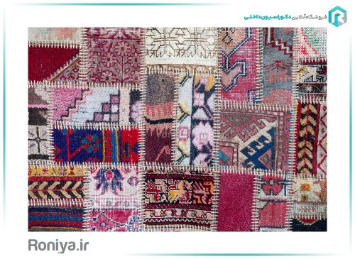 پوستر دیواری سه بعدی انتزاعی طرح گلیم صورتی کد AB-043