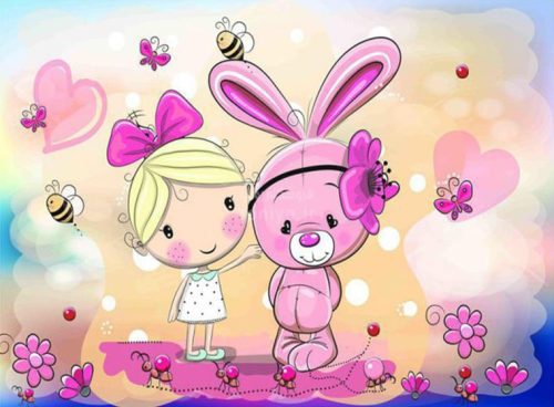 پوستر دیواری خرگوش صورتی کد CN-083 2 پوستر دیواری خرگوش صورتی کد CN-083