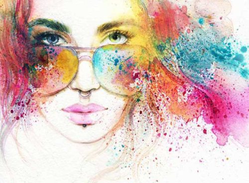 پوستر دیواری سه بعدی هنری دختر آبرنگی کد FS-010 2 پوستر دیواری سه بعدی هنری دختر آبرنگی کد FS-010