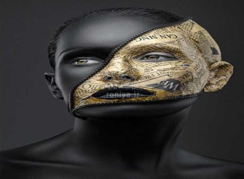 پوستر دیواری فشن سه بعدی چهره مشکی کد FS-030 2 پوستر دیواری فشن سه بعدی چهره مشکی کد FS-030