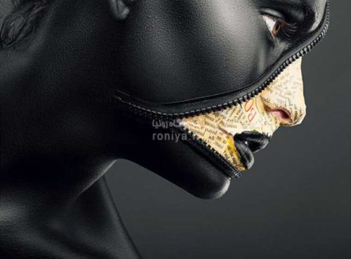 پوستر دیواری فشن سه بعدی چهره مشکی کد FS-032 2 پوستر دیواری فشن سه بعدی چهره مشکی کد FS-032