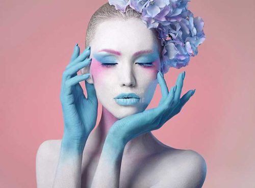 پوستر دیواری فشن سه بعدی دختر صورتی و آبی کد FS-041 2 پوستر دیواری فشن سه بعدی دختر صورتی و آبی کد FS-041