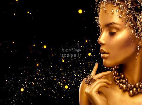 پوستر دیواری فشن سه بعدی دختر طلایی کد FS-063 2 پوستر دیواری فشن سه بعدی دختر طلایی کد FS-063