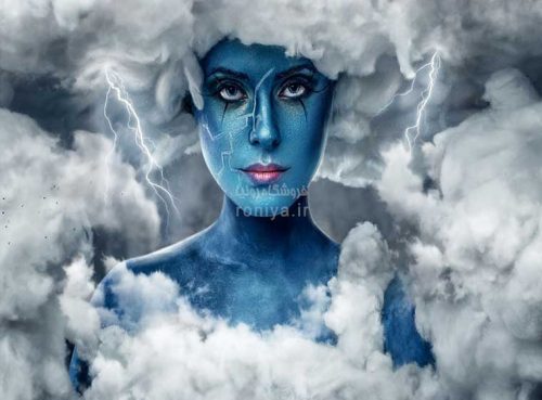 پوستر دیواری فشن سه بعدی دختر ابرها کد FS-088 2 پوستر دیواری فشن سه بعدی دختر ابرها کد FS-088