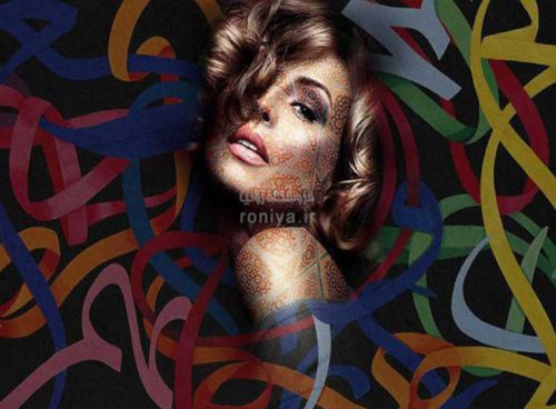 پوستر دیواری سه بعدی دختر رنگ ها کد FS-105 2 پوستر دیواری سه بعدی دختر رنگ ها کد FS-105