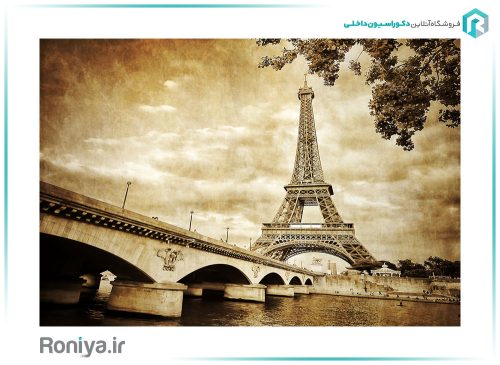 پوستر دیواری سه بعدی ایفل سیاه و سفید کد LS-004