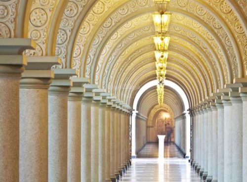 پوستر دیواری سه بعدی چشم انداز طاق های طلایی کد LS-038 2 پوستر دیواری سه بعدی چشم انداز طاق های طلایی کد LS-038