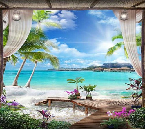 پوستر دیواری سه بعدی چشم انداز مالدیو کد LS-082 2 پوستر دیواری سه بعدی چشم انداز مالدیو کد LS-082