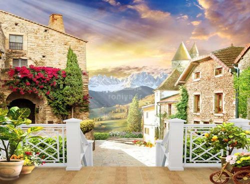 پوستر دیواری سه بعدی چشم انداز خانه های رویایی کد LS-089 2 پوستر دیواری سه بعدی چشم انداز خانه های رویایی کد LS-089